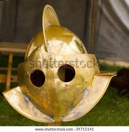 a roman gladiator helmet