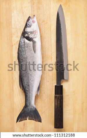 fish with japanese knife