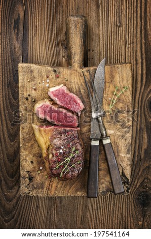 steak on the cutting board