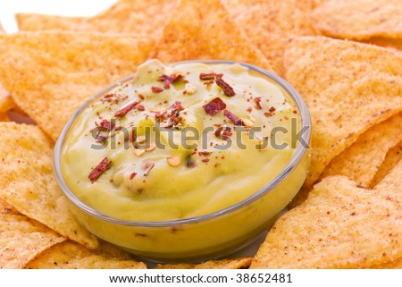 Nachos with Cheese Dip