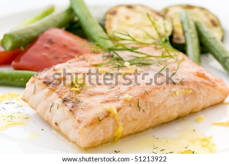 Salmon Steak with Vegetables