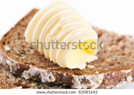 Piece of bread with butter
