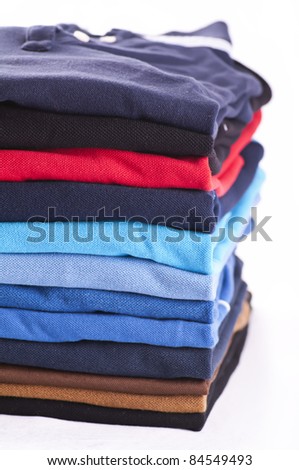 Polo shirts various colours isolated