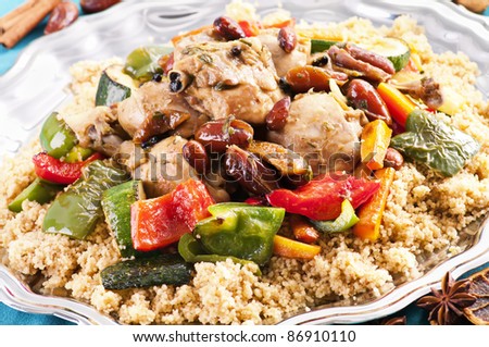 couscous marocain with chicken and vegetable