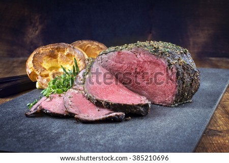 Dry Aged Roast Beef with Yorkshire Pudding