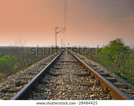 Straight train tracks with