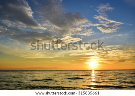 The sun rise in the morning seaside beautiful