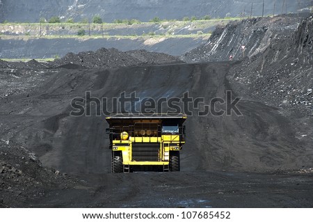 The dump truck, production useful minerals,
