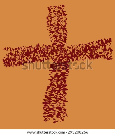 Stylized cross. Jesus Christ, blessing, Christianity.