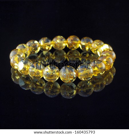 Shiny crystal bracelet isolated on black
