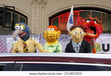 Muppets at the Los Angeles premiere of 