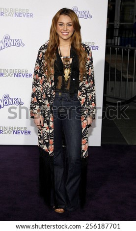 LOS ANGELES, USA - FEBRUARY 8: Miley Cyrus at the Los Angeles Premiere of \