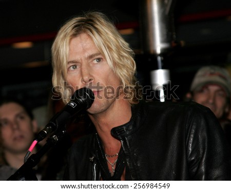 Duff McKagan giving a speech to Slash, who is inducted into Hollywood\'s RockWalk  held at the Hollywood\'s Guitar Center RockWalk in Hollywood, CA on 01/17/07.