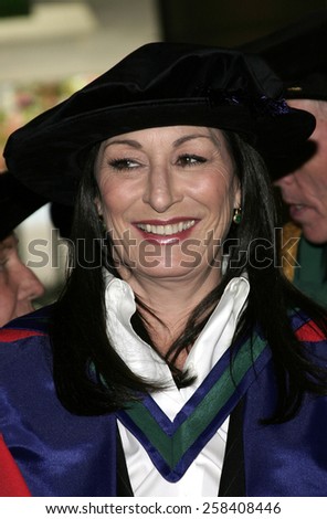 BEVERLY HILLS, CALIFORNIA, May 6, 2005 - Angelica Huston attends at National University of Ireland Honorary Degree Conferring Ceremony at the Beverly Hilton Hotel in Beverly Hills, Los Angeles.