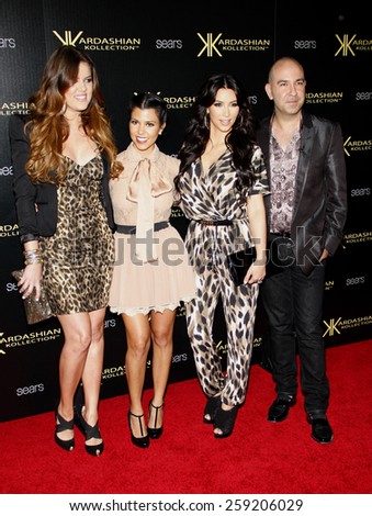 Khloe, Kourtney and Kim Kardashian at the Kardashian Kollection Launch Party held at the Colony in Los Angeles, California, United States on August 17, 2011.