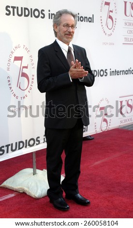 Steven Spielberg at the 75th Diamond Jubilee Celebration for the USC School of Cinema-Television held at the USC\'s Bovard Auditorium in Los Angeles, United States on September 26 2004.