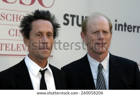 Brian Grazer and Ron Howard at the 75th Diamond Jubilee Celebration for the USC School of Cinema-Television held at the USC\'s Bovard Auditorium in Los Angeles, United States on September 26 2004.