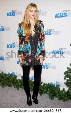 Dakota Johnson at the KIIS FM\'s Jingle Ball 2012 held at the Nokia Theatre LA Live in Los Angeles on December 1, 2012.