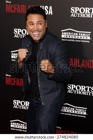 Oscar de la Hoya at the Los Angeles premiere of \'McFarland, USA\' held at the El Capitan Theater in Hollywood on February 9, 2015.