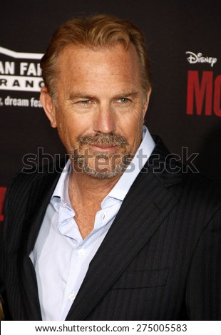 Kevin Costner at the Los Angeles premiere of \'McFarland, USA\' held at the El Capitan Theater in Hollywood on February 9, 2015.