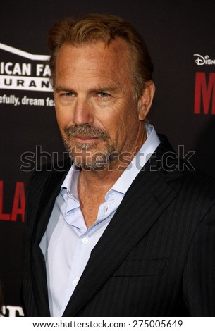 Kevin Costner at the Los Angeles premiere of \'McFarland, USA\' held at the El Capitan Theater in Hollywood on February 9, 2015.