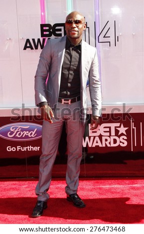 Floyd Mayweather Jr. at the 2014 BET Awards held at the Nokia Theatre L.A. Live in Los Angeles, United States, 290614.
