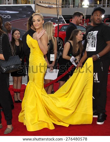 Rita Ora at the 2014 American Music Awards held at the Nokia Theatre L.A. Live in Los Angeles on November 23, 2014 in Los Angeles, California.