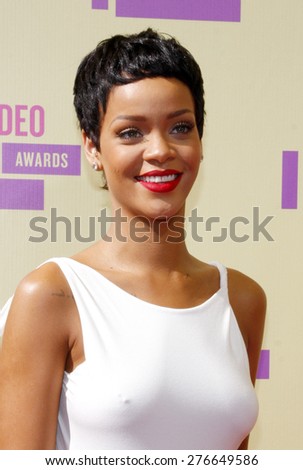 Rihanna at the 2012 MTV Video Music Awards held at the Staples Center in Los Angeles, United States on September 6, 2012.