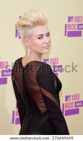Miley Cyrus at the 2012 MTV Video Music Awards held at the Staples Center in Los Angeles, United States on September 6, 2012.