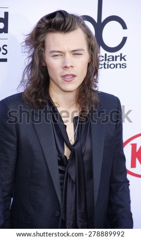 Harry Styles of One Direction at the 2015 Billboard Music Awards held at the MGM Garden Arena in Las Vegas, USA on May 17, 2015.