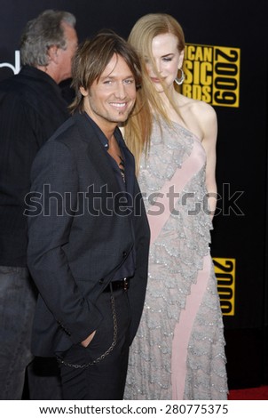 Keith Urban and Nicole Kidman  at the 2009 American Music Awards held at the Nokia Theater in Los Angeles on November 22, 2009.