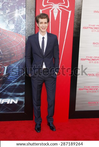 Andrew Garfield at the Los Angeles premiere of \'The Amazing Spider-Man\' held at the Regency Village Theatre in Westwood on June 28, 2012.