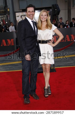 Jennifer Westfeldt and Jon Hamm at the Los Angeles premiere of \'The A-Team\' held at the Grauman\'s Chinese Theater in Hollywood on June 3, 2010.