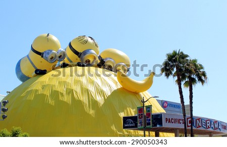 Minions movie promotion at the Cinerama Dome ArcLight Cinemas in Hollywood - 6360 Sunset Blvd, CA, USA on June 23, 2015.