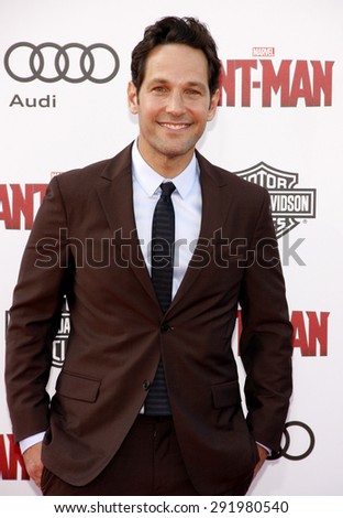 Los Angeles, USA - June 29, 2015: Paul Rudd at the World premiere of Marvel\'s \'Ant-Man\' held at the Dolby Theatre in Hollywood, USA on June 29, 2015.