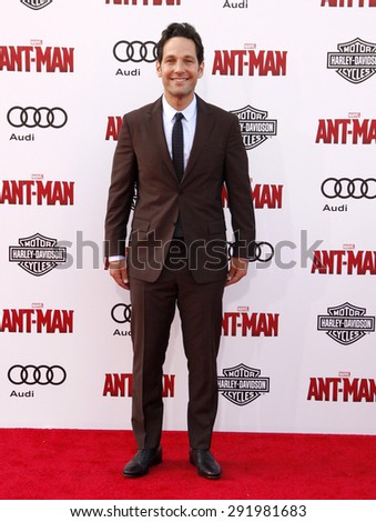 Los Angeles, USA - June 29, 2015: Paul Rudd at the World premiere of Marvel\'s \'Ant-Man\' held at the Dolby Theatre in Hollywood, USA on June 29, 2015.