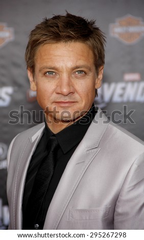 Jeremy Renner at the Los Angeles premiere of \'Marvel\'s The Avengers\' held at the El Capitan Theatre in Los Angeles on April 11, 2012.