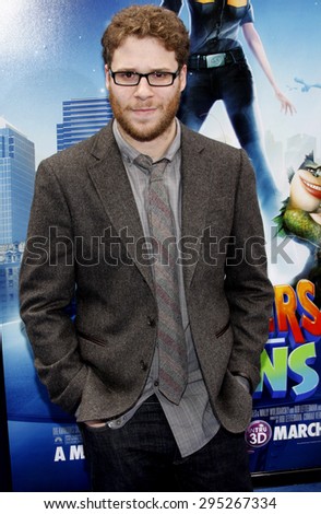 Seth Rogen at the Los Angeles premiere of \'Monsters vs. Aliens\' held at the Gibson Amphitheatre in Universal City on March 22, 2009.