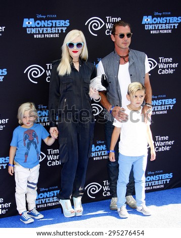 Gwen Stefani, Gavin Rossdale and sons Zuma and Kingston Rossdale at the LA Premiere of \