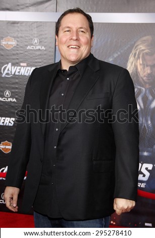 Jon Favreau at the Los Angeles premiere of \'Marvel\'s The Avengers\' held at the El Capitan Theatre in Los Angeles on April 11, 2012.