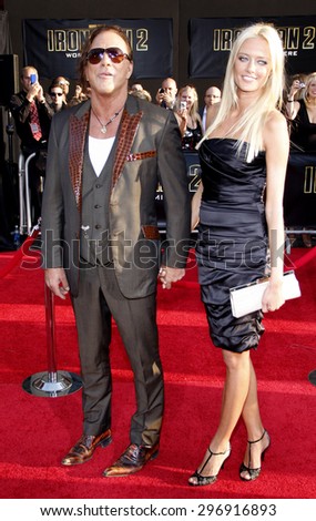 Mickey Rourke and Anastassija Makarenko at the los angeles premiere of \'Iron Man 2\' held at the El Capitan Theatre in Hollywood on April 26, 2010.
