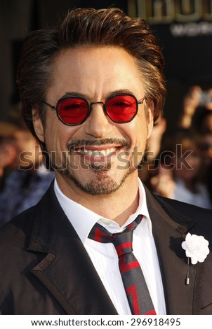 Robert Downey Jr at the los angeles premiere of 'Iron Man 2' held at the El Capitan Theatre in Hollywood on April 26, 2010.