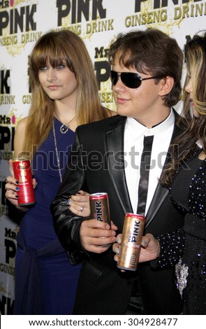 Prince Jackson and Paris Jackson at the Mr. Pink Ginseng Drink Launch Party held at the Regent Beverly Wilshire Hotel in Beverly Hills, USA on October 11, 2012.