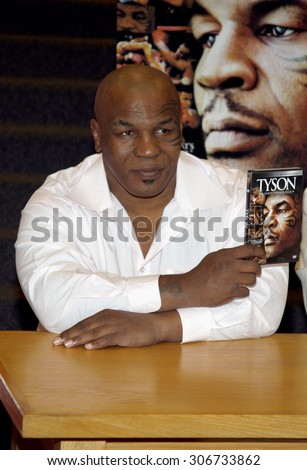 Mike Tyson promotes the Blu-ray and DVD \'Tyson\' held at the Borders in Hollywood, USA on August 18, 2009.