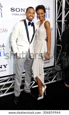 Terence J and Selita Ebanks at the Los Angles premiere of \'Think Like a Man\' held at the ArcLight Cinemas in Hollywood, USA on February 9, 2012.