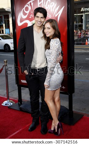 Brandon Routh and Courtney Ford at the Los Angeles premiere of \'Scott Pilgrim vs. The World\' held at the Grauman\'s Chinese Theater in Hollywood, USA on July 27, 2010.