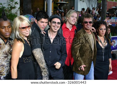 UNIVERSAL CITY, CALIFORNIA. August 2, 2005. INXS and cast members of 'Rock Star' at the 