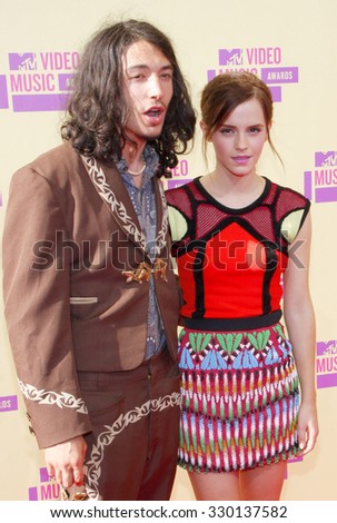 Emma Watson and Ezra Miller at the 2012 MTV Video Music Awards held at the Staples Center in Los Angeles, USA on September 6, 2012.