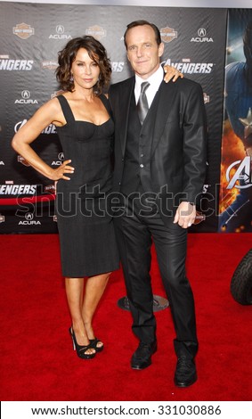 Clark Gregg and Jennifer Grey at the Los Angeles premiere of \