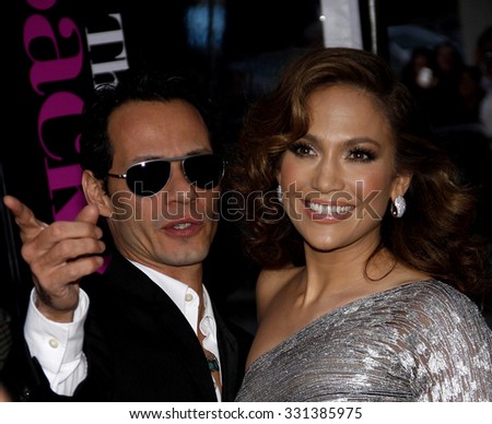 Jennifer Lopez and Marc Anthony at the Los Angeles premiere of \